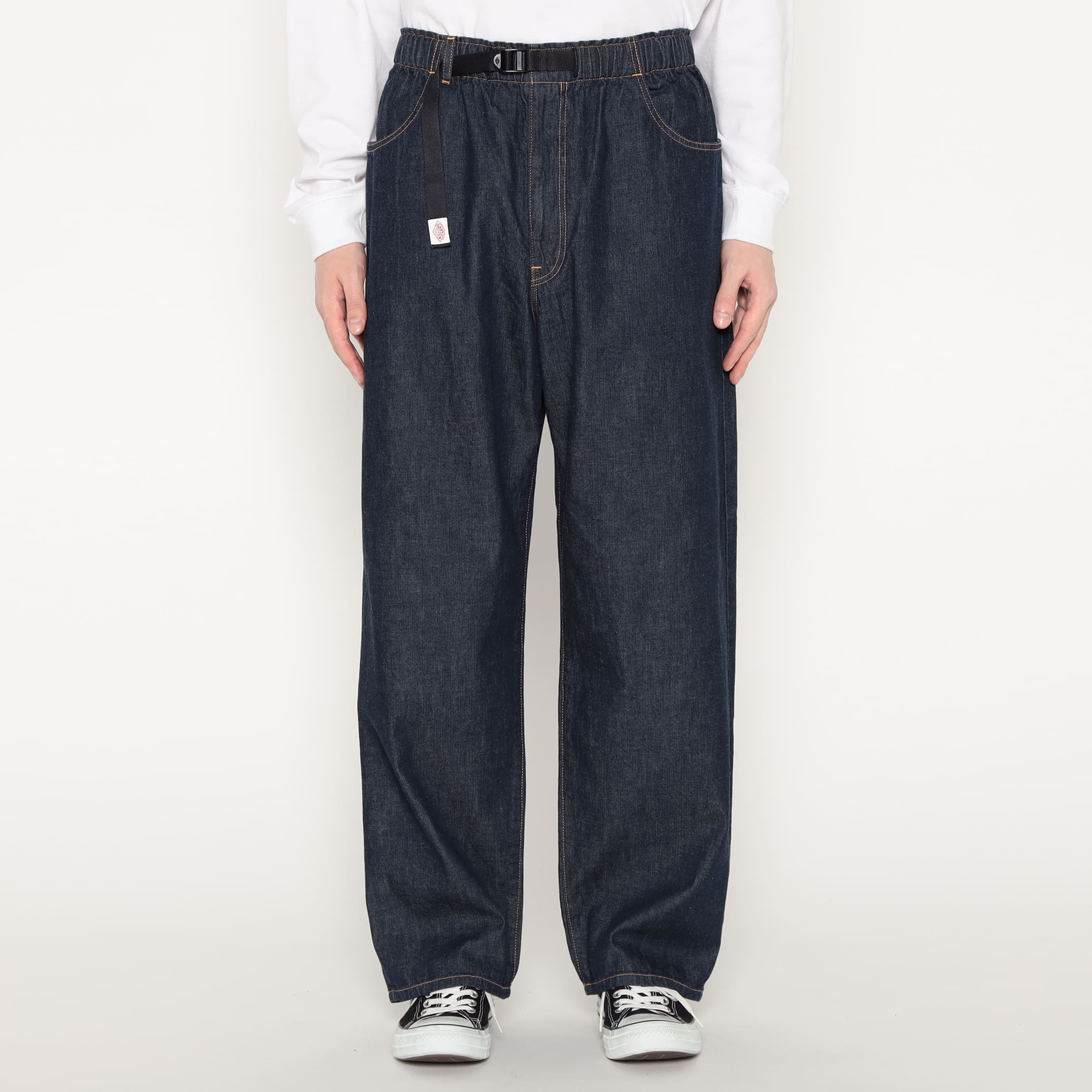 DANTON Men's Color Denim Belted Easy Pants