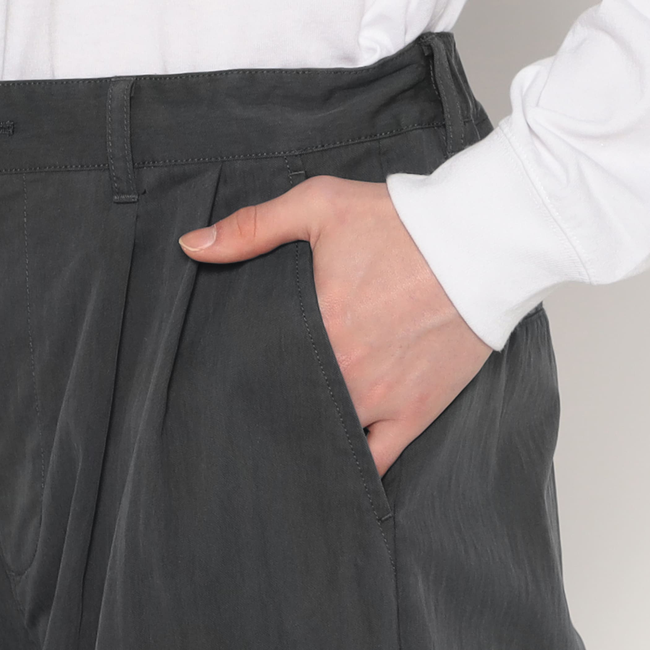 DANTON Men's C/N Twill Double Pleated Easy Pants