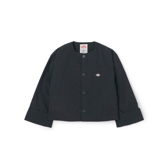 Women's Peach Taffeta Insulation Collarless Wide Jacket