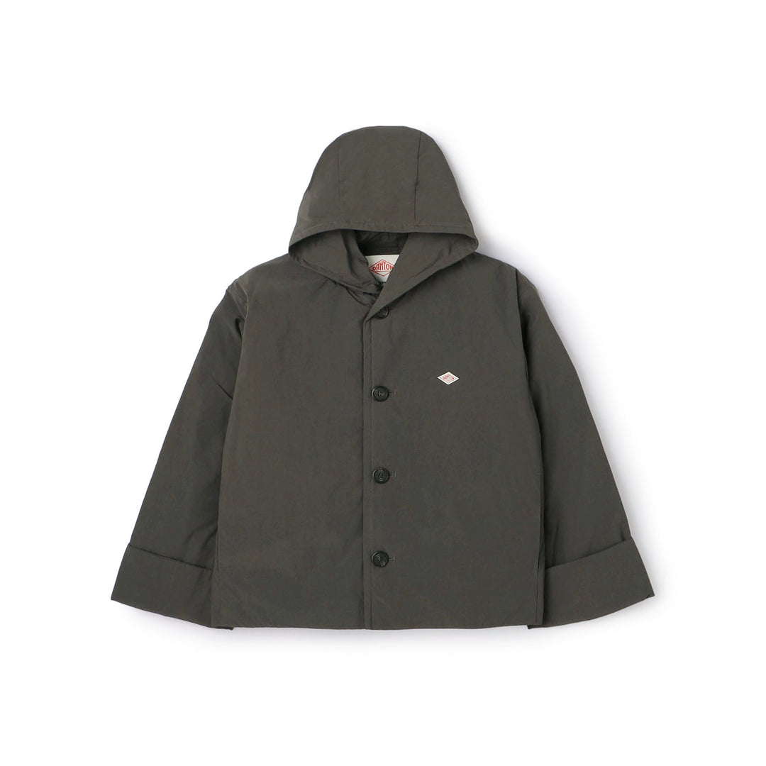 Women's Peach Taffeta Insulation Hooded Wide Jacket