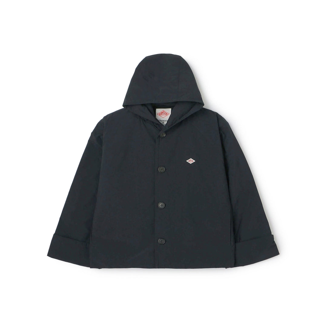 Women's Peach Taffeta Insulation Hooded Wide Jacket