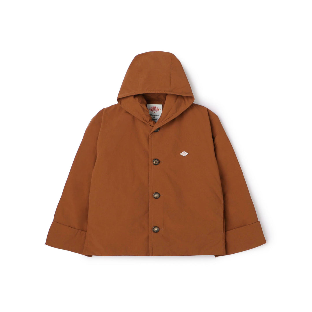 Women's Peach Taffeta Insulation Hooded Wide Jacket