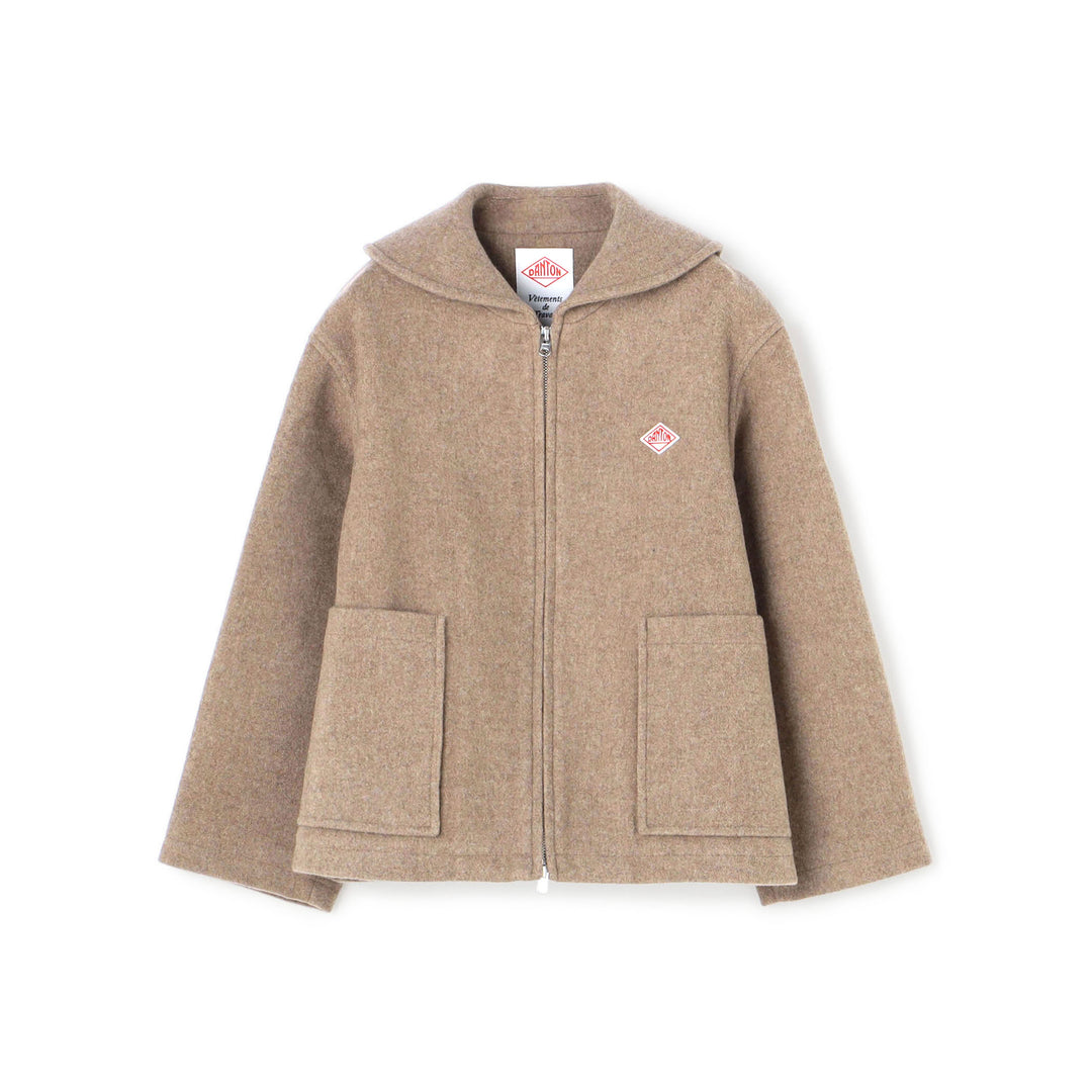 Women's Wool Melton Round Collar Jacket