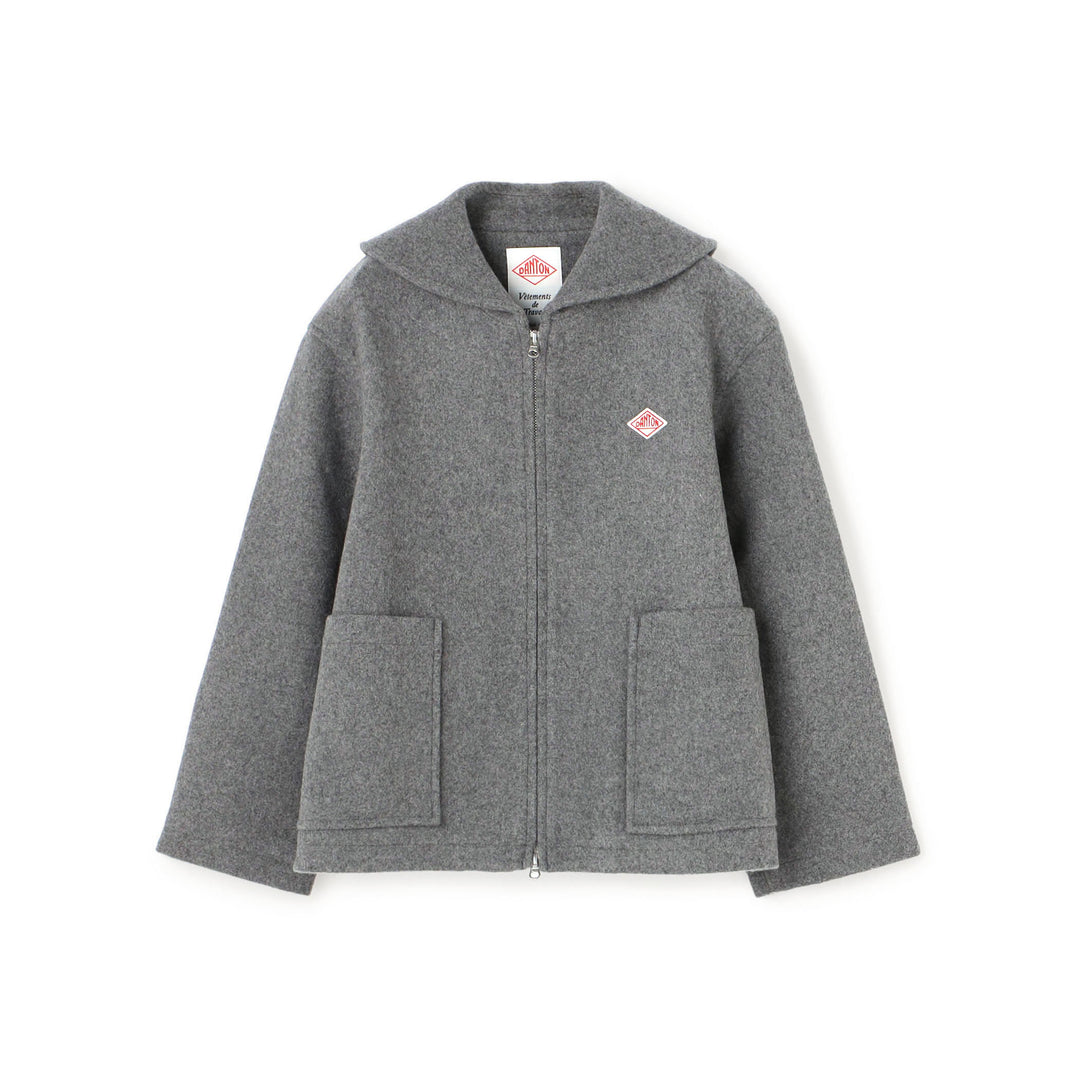 Women's Wool Melton Round Collar Jacket