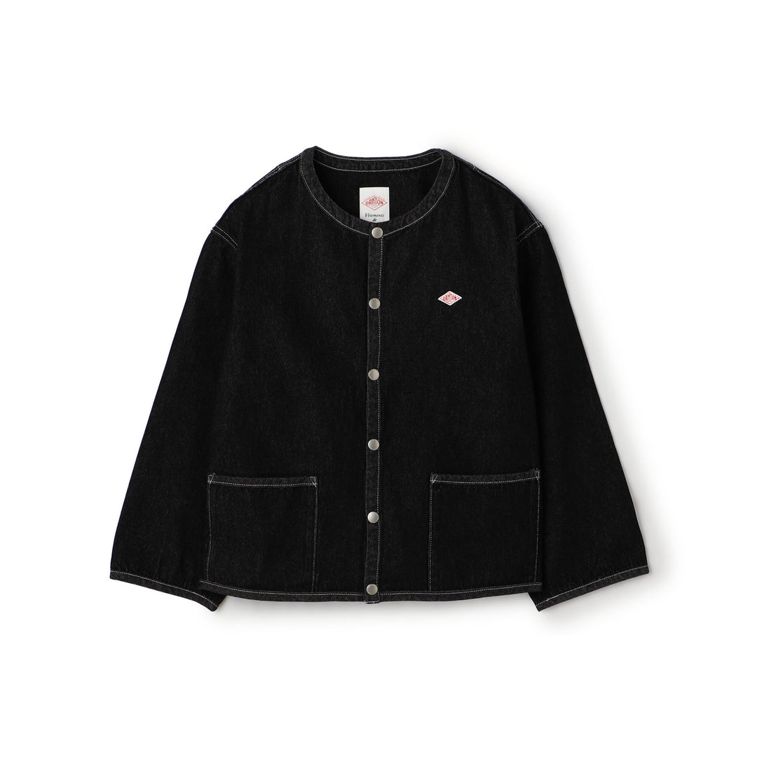 Women's Denim Collarless Jacket
