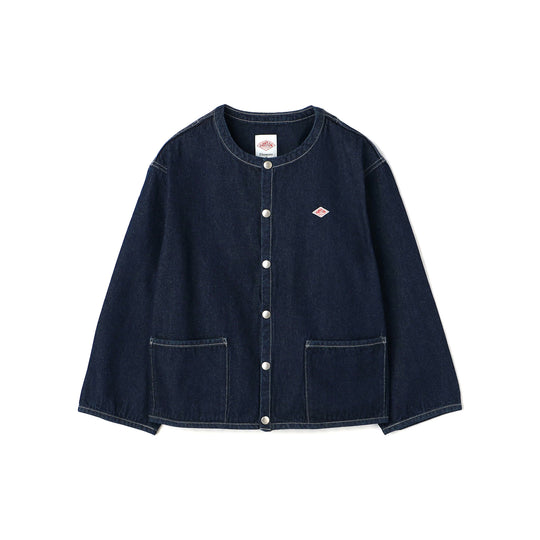 Women's Denim Collarless Jacket