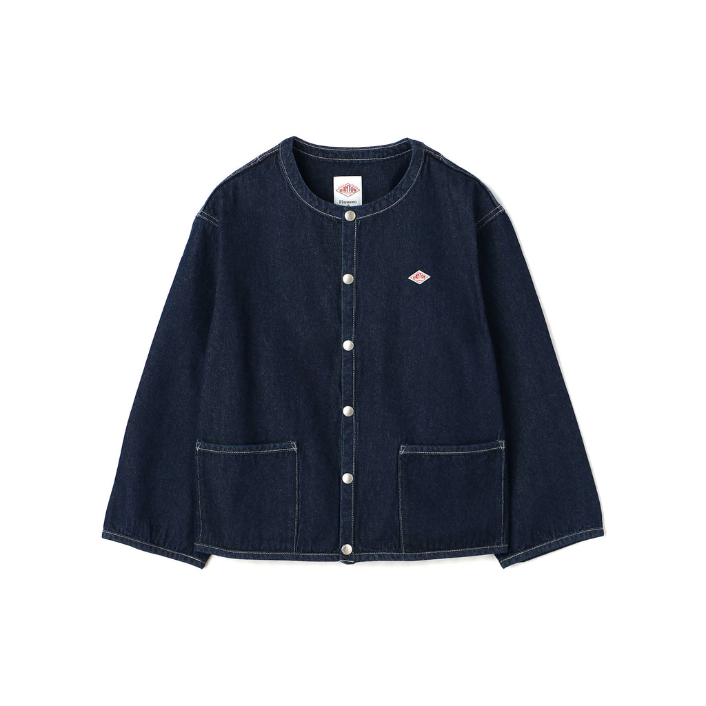 Women's Denim Collarless Jacket – DANTON