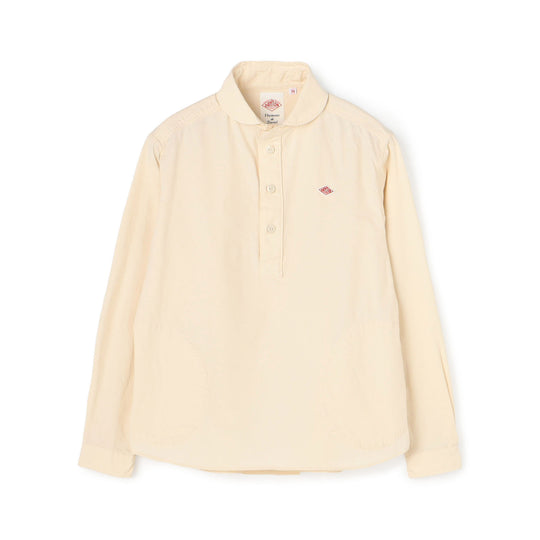 Women's Cotton Flannel Round Collar Pullover Shirt