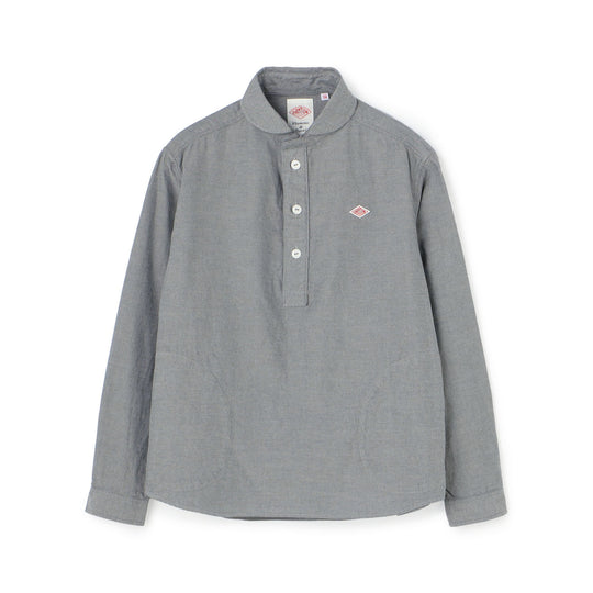 Women's Cotton Flannel Round Collar Pullover Shirt
