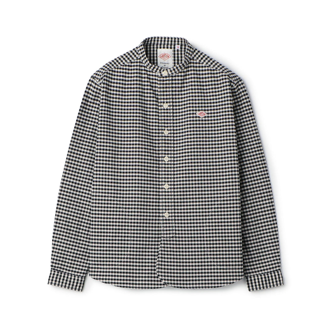 Women's Oxford Band Collar Shirt Pattern