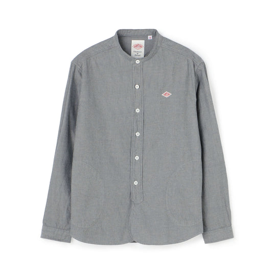 Women's Cotton Flannel Band Collar Shirt