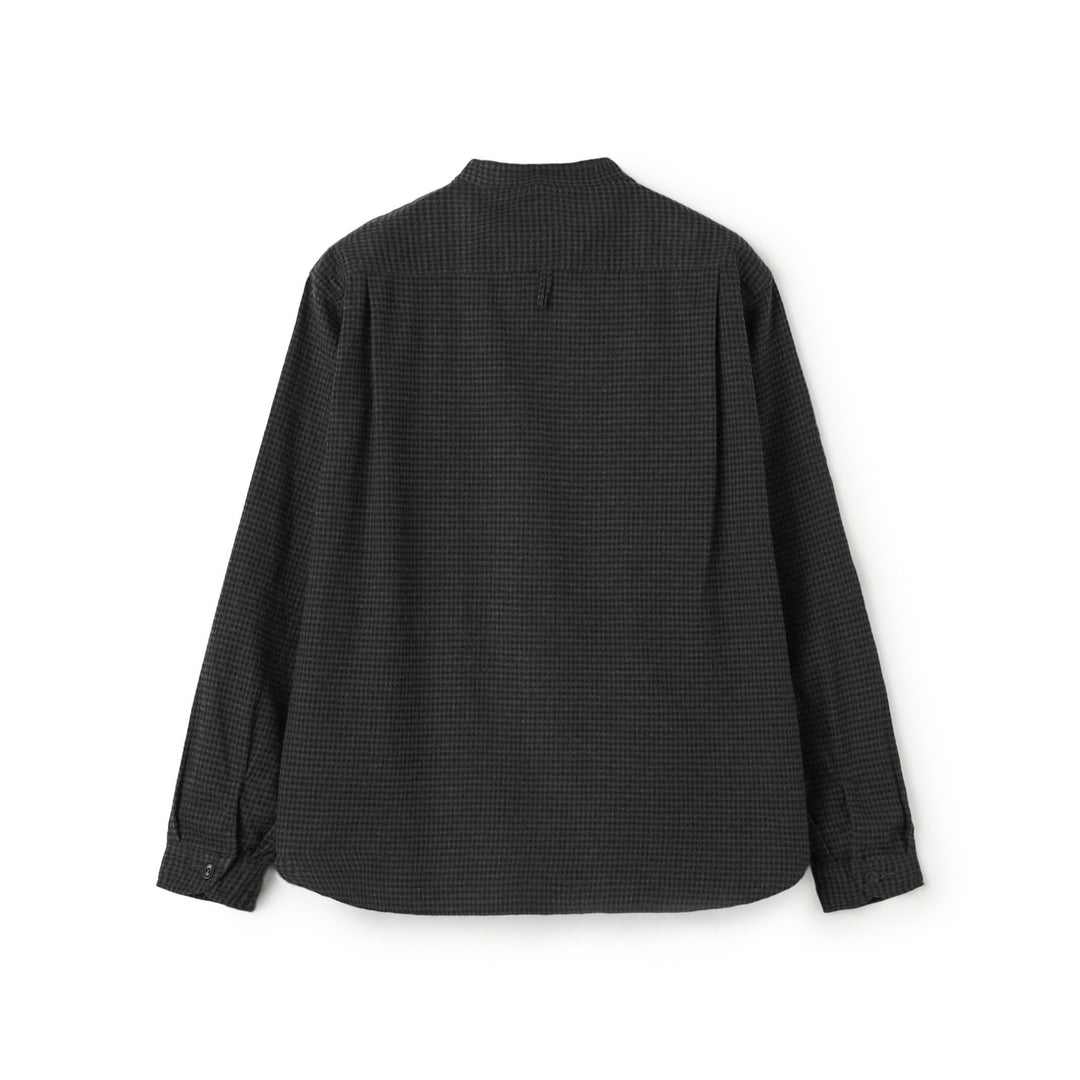 Women's Flannel Band Collar Shirt - Check