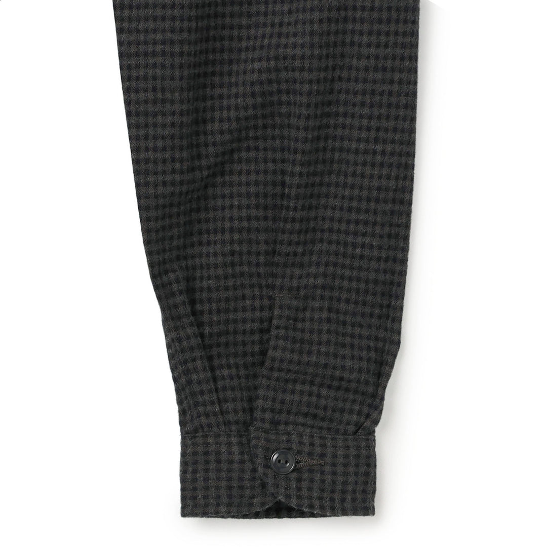 Women's Flannel Band Collar Shirt - Check