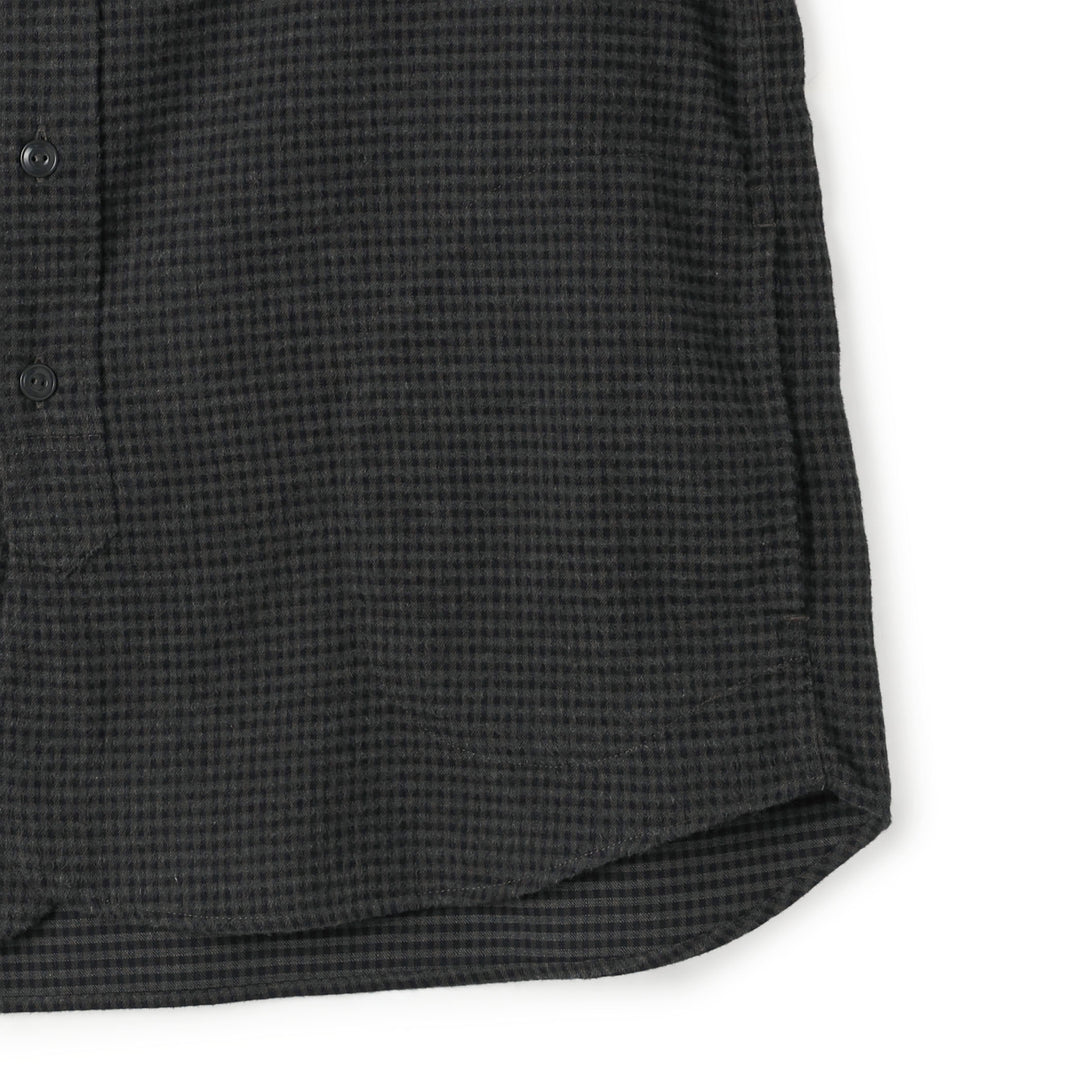 Women's Flannel Band Collar Shirt - Check
