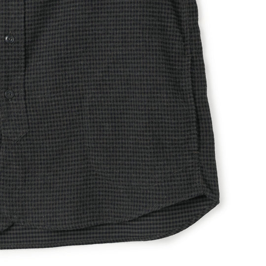 Women's Flannel Band Collar Shirt - Check