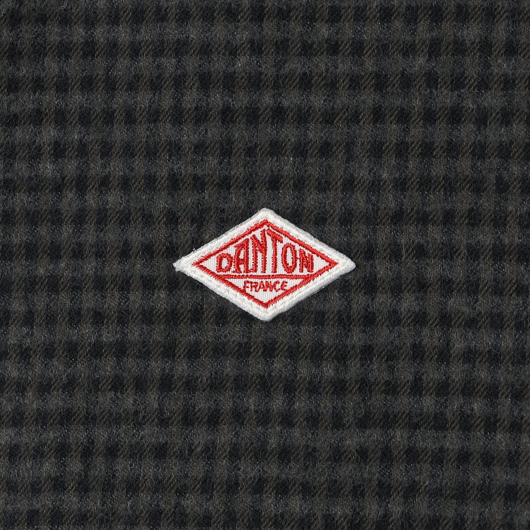 Women's Flannel Band Collar Shirt - Check