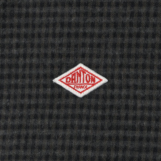 Women's Flannel Band Collar Shirt - Check