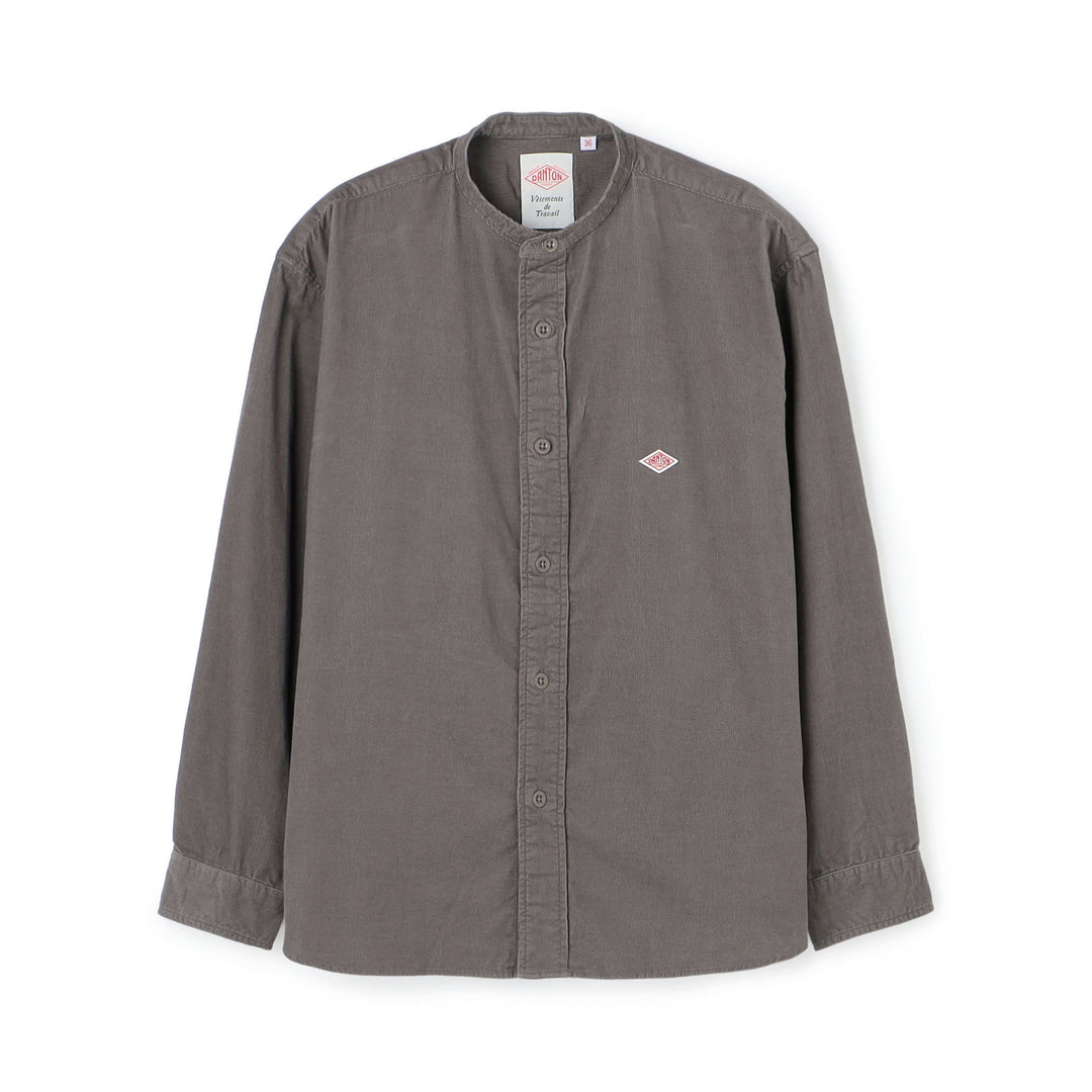 Women's Corduroy Band Collar Shirt