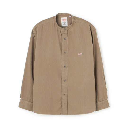 Women's Corduroy Band Collar Shirt