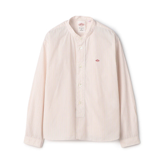 Women's Cotton Poplin Band Collar Shirt