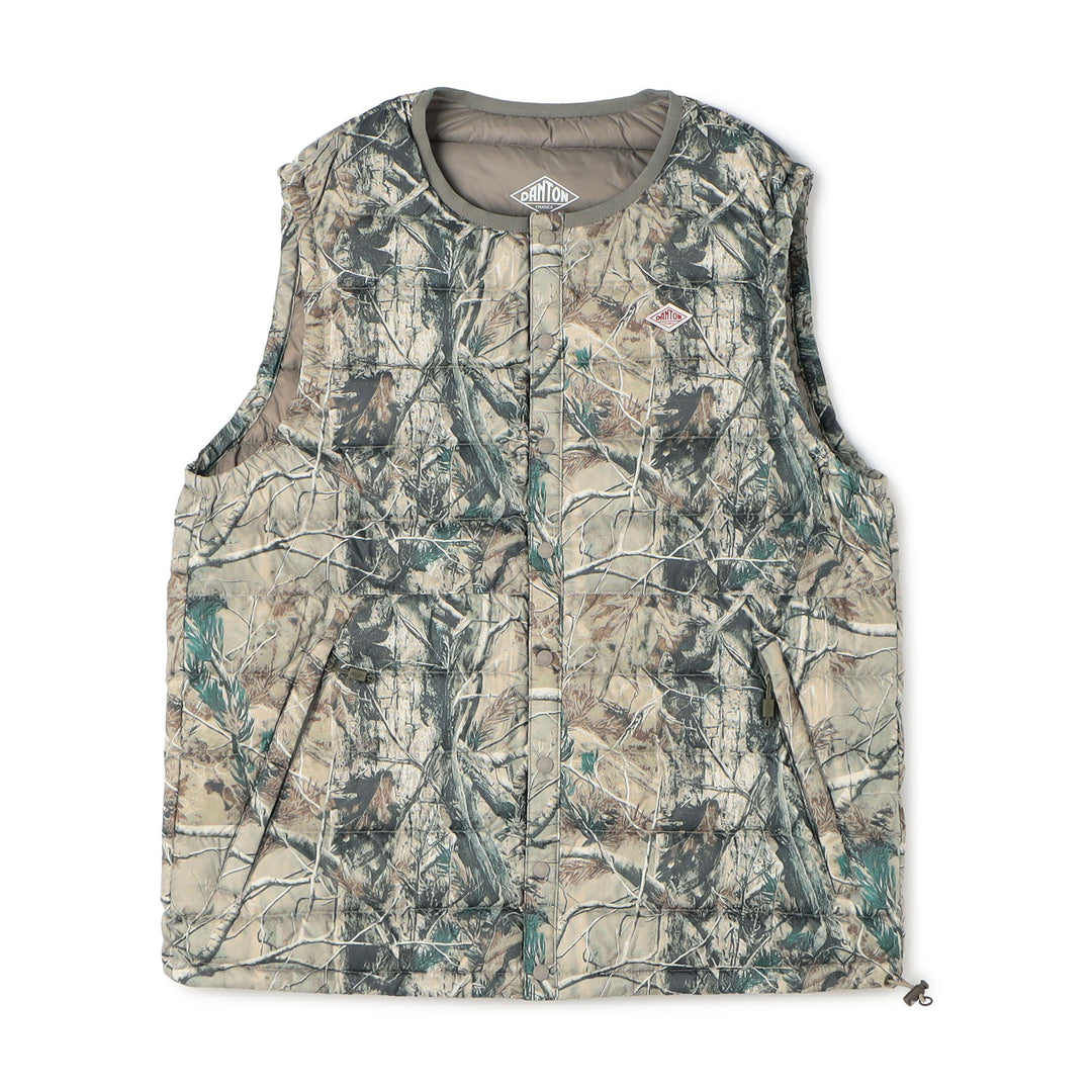 Men's Crewneck Inner Down Vest - Tree Camo Print