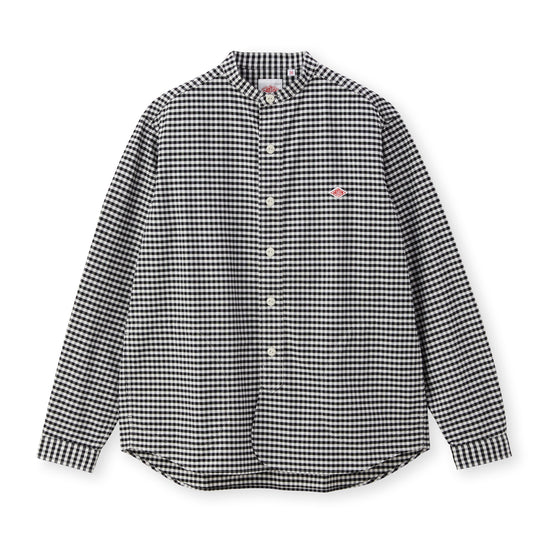 Men's Oxford Band Collar Shirt Pattern