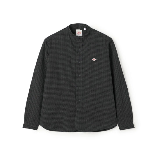 Men's Flannel Band Collar Shirt - Check
