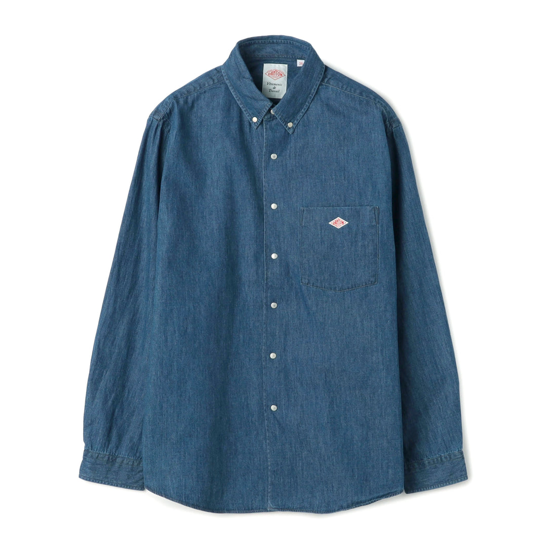 Men's Denim Dungaree Button-Down Shirt