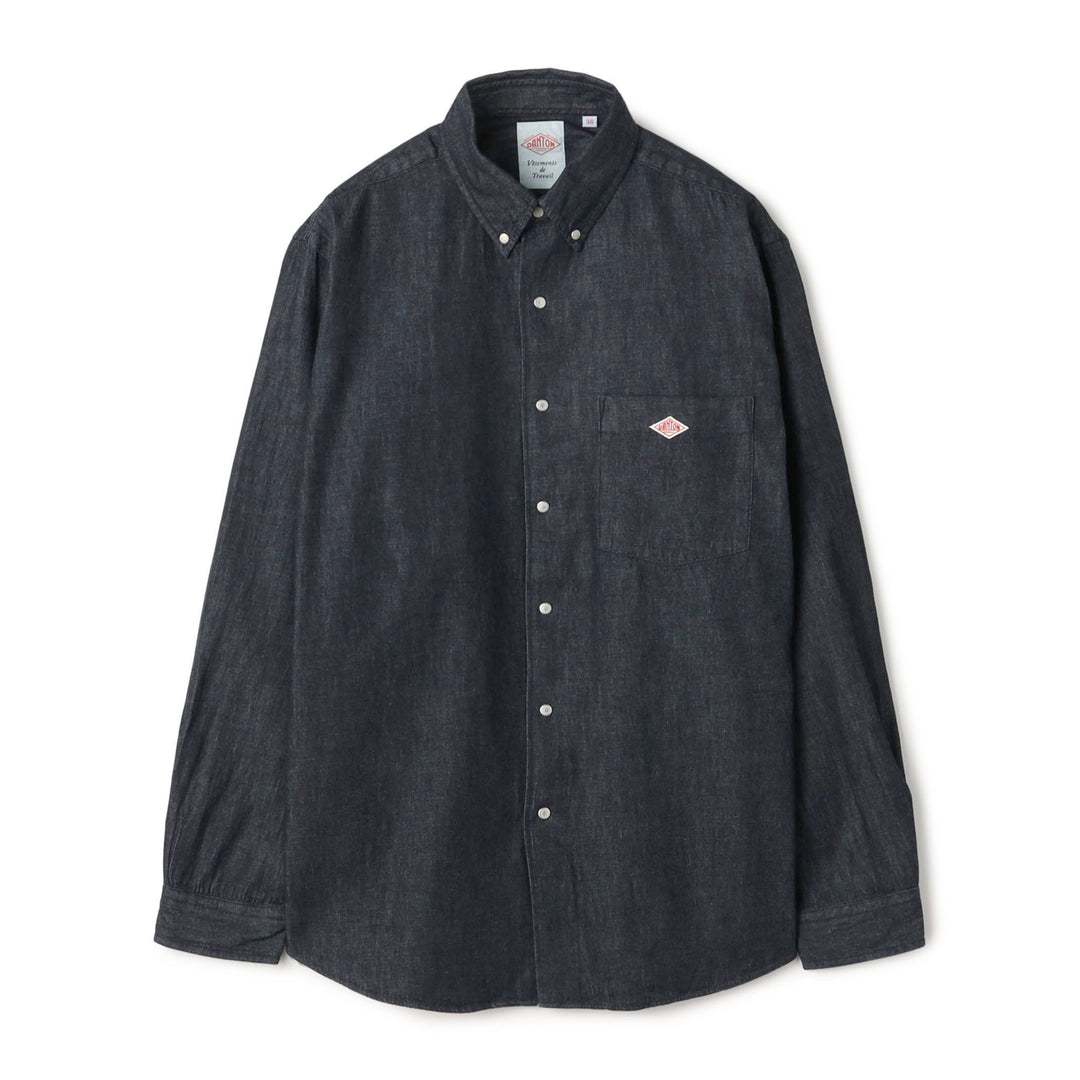 Men's Denim Dungaree Button-Down Shirt