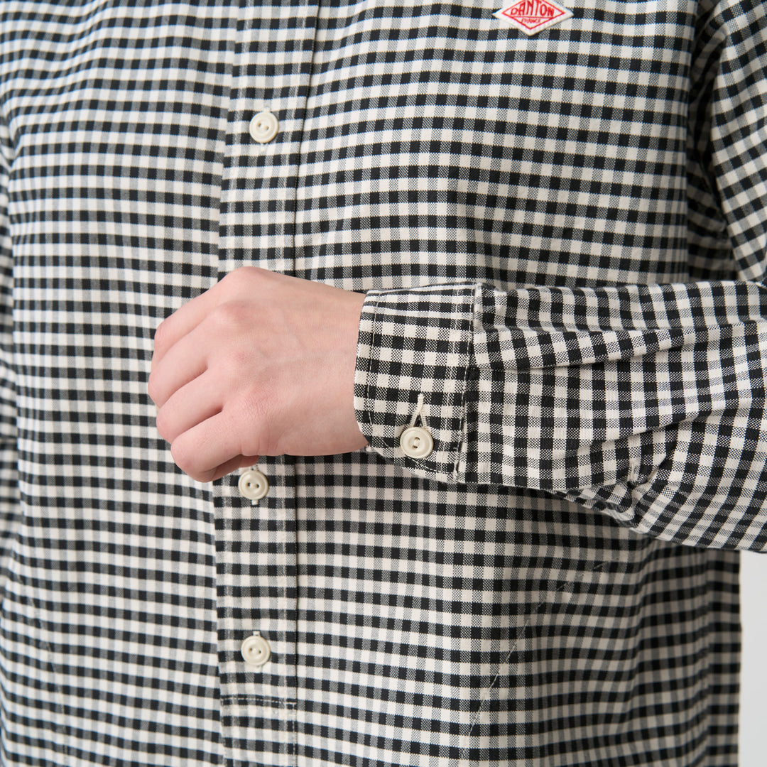 Women's Oxford Band Collar Shirt Pattern