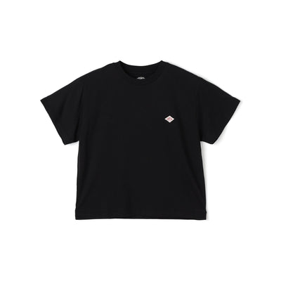 WOMEN'S SHORT SLEEVE SEMI CROP T-SHIRT PLAIN