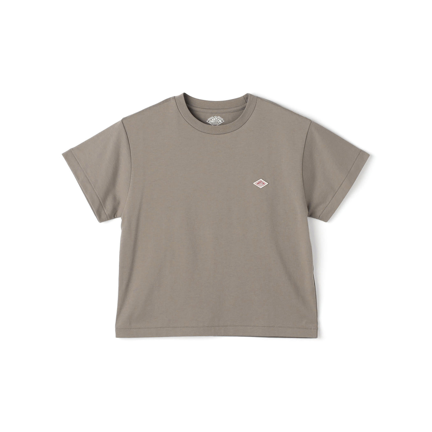 WOMEN'S SHORT SLEEVE SEMI CROP T-SHIRT PLAIN