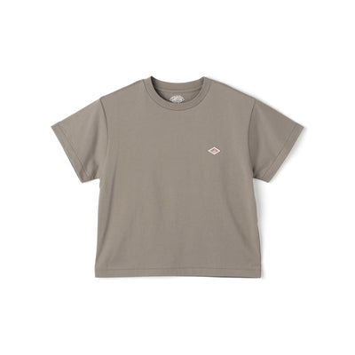 WOMEN'S SHORT SLEEVE SEMI CROP T-SHIRT PLAIN