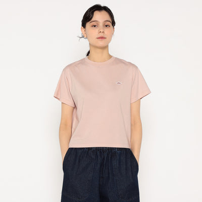 WOMEN'S SHORT SLEEVE SEMI CROP T-SHIRT PLAIN