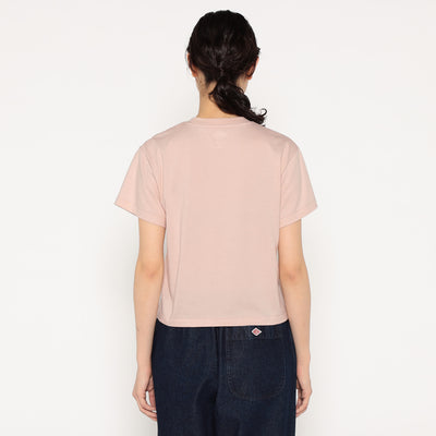 WOMEN'S SHORT SLEEVE SEMI CROP T-SHIRT PLAIN