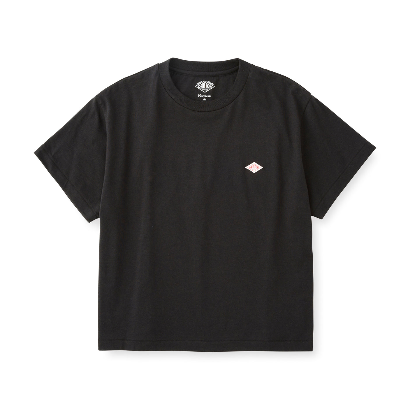 WOMEN'S SHORT SLEEVE SEMI CROP T-SHIRT PLAIN