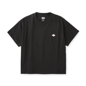 WOMEN'S SHORT SLEEVE SEMI CROP T-SHIRT PLAIN