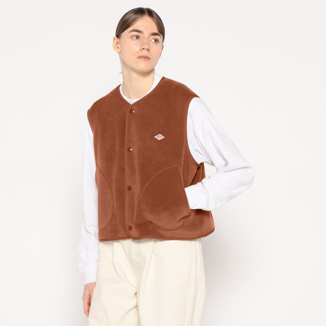 WOMEN'S FLEECE COLLARLESS VEST