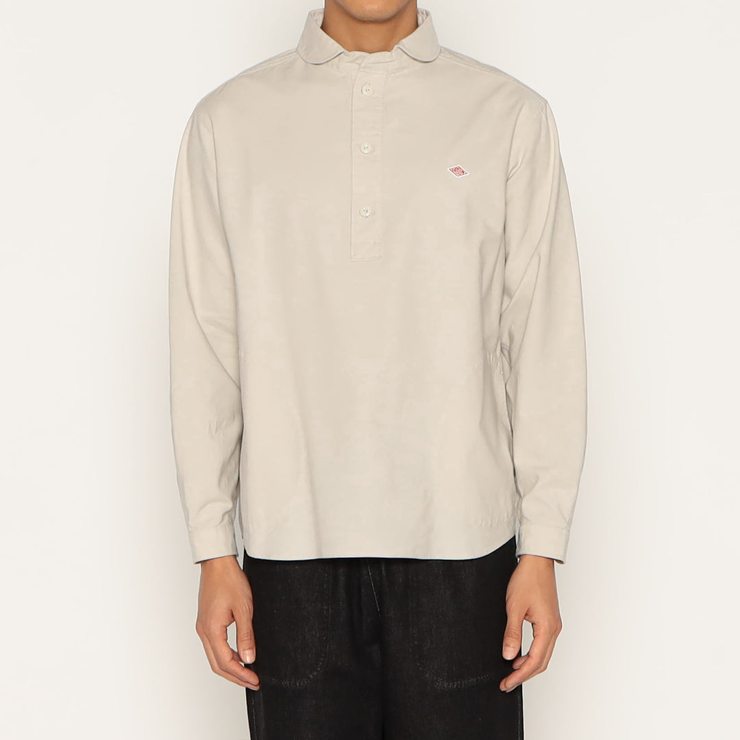 MEN'S OXFORD ROUND COLLAR PULLOVER SHIRT PLAIN