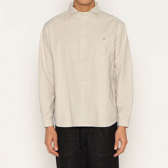 MEN'S OXFORD ROUND COLLAR PULLOVER SHIRT PLAIN