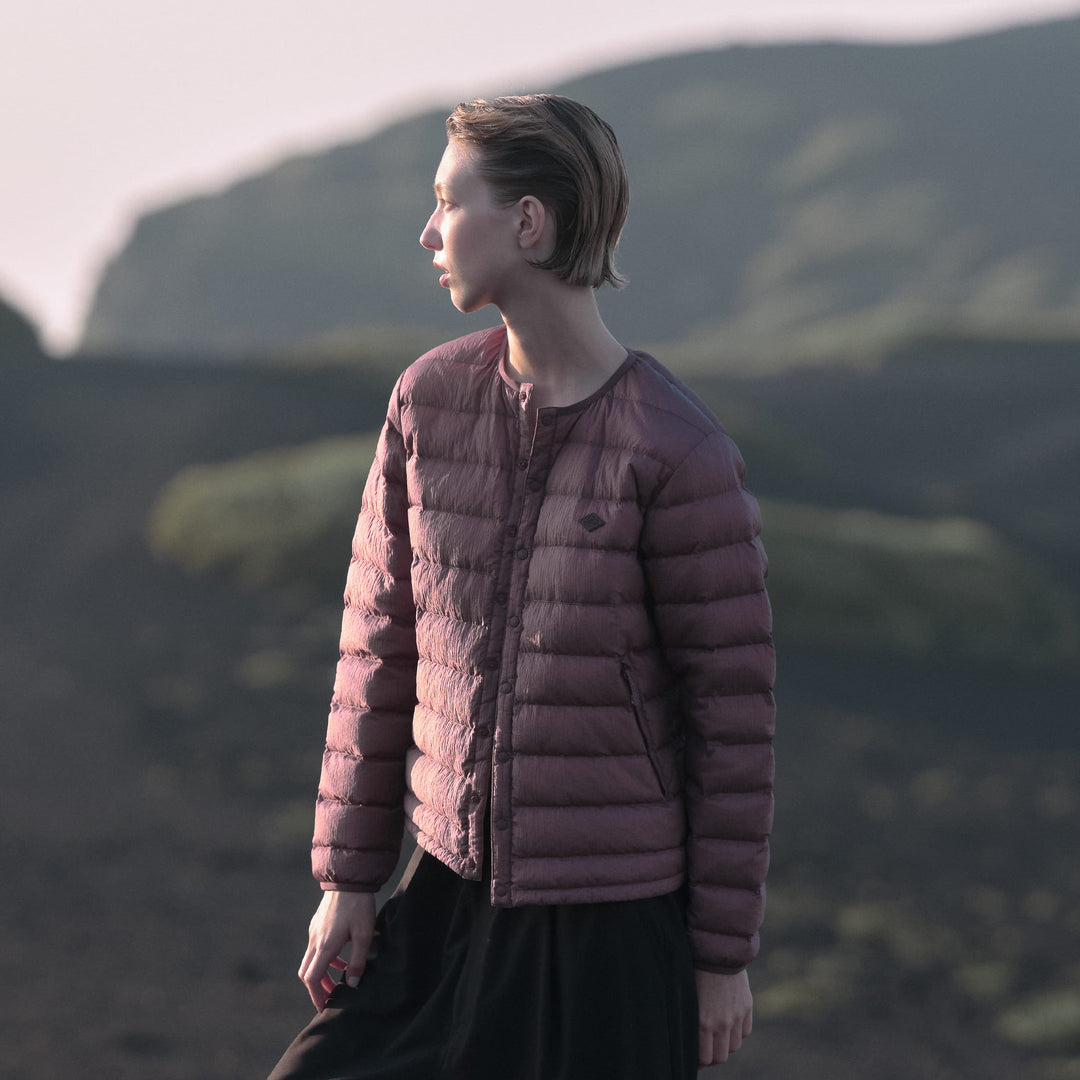 WOMEN'S NYLON TAFFETA WHITE GOOSE INNER DOWN JACKET