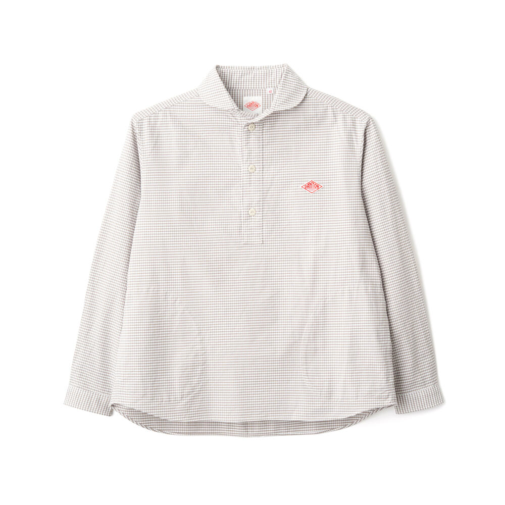 DANTON MEN'S OXFORD ROUND COLLAR PULLOVER SHIRT L/S
