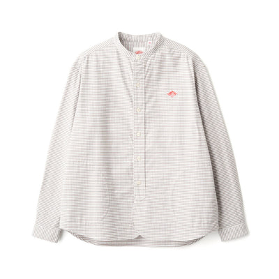 DANTON WOMEN'S OXFORD BAND COLLAR SHIRT L/S