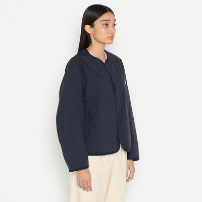 WOMEN'S NYLON TUSSER COLLARLESS JACKET