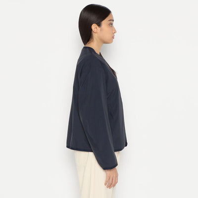 WOMEN'S NYLON TUSSER COLLARLESS JACKET