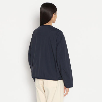 WOMEN'S NYLON TUSSER COLLARLESS JACKET