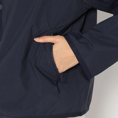 WOMEN'S NYLON TUSSER COLLARLESS JACKET