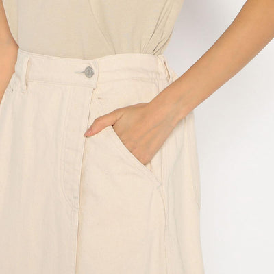 WOMEN'S COTTON TWILL WIDE SKIRT