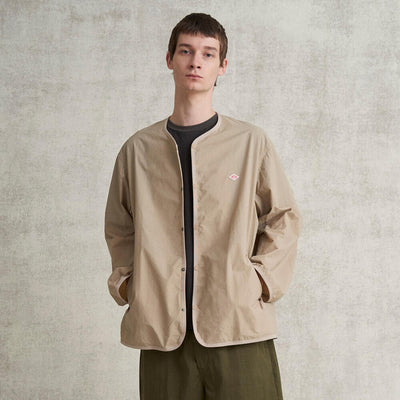 MEN'S NYLON TUSSER COLLARLESS JACKET