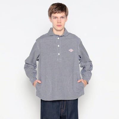 MEN'S OXFORD ROUND COLLAR PULLOVER SHIRT L/S